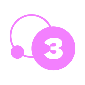 número tres rosa