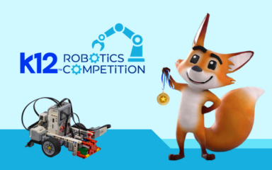 Cartel de las competiciones de robótica para alumnos de primaria y secundaria